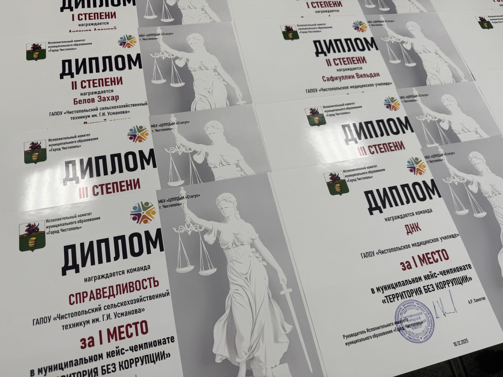 В Чистополе наградили лучших авторов антикоррупционных проектов