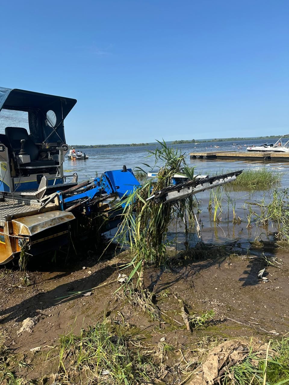 Чистопольский пляж избавляется от «водяной чумы»