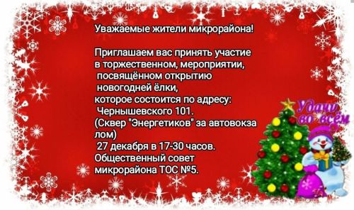 Чистопольцев приглашают на открытие елки