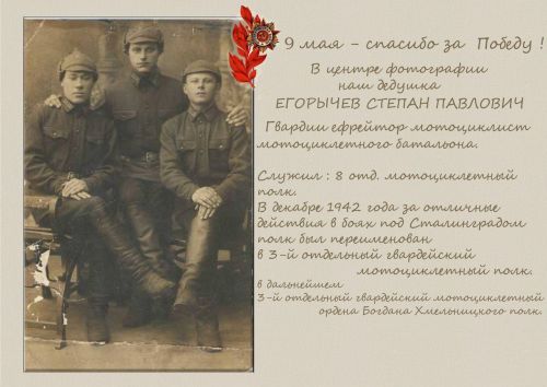 Они сражались за Родину: СТЕПАН ПАВЛОВИЧ ЕГОРЫЧЕВ