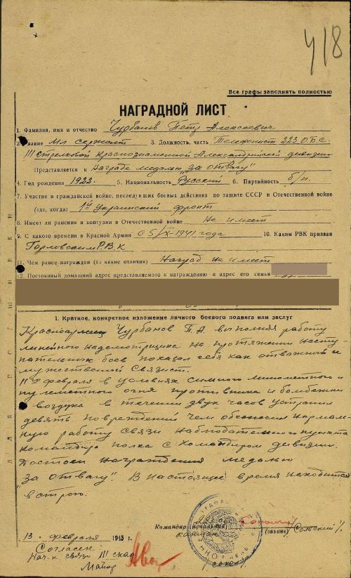#МойГеройМояСемья: Пётр Алексеевич Чурбанов