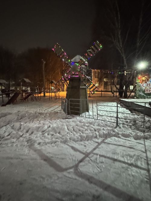 В микрорайоне «Мельничная площадь» зажгли главную новогоднюю ёлку