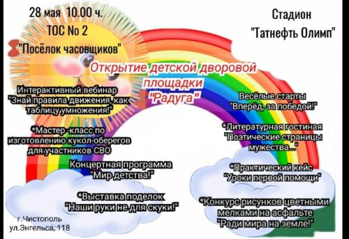 Веселые старты, мастер-классы, концерт: в Чистополе состоится открытие  дворовой площадки