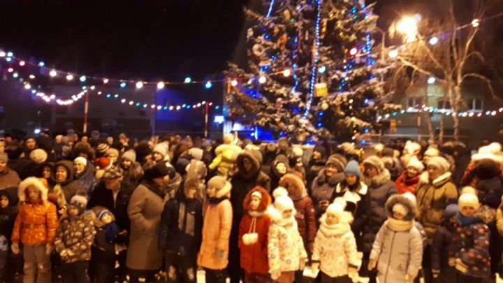 В микрорайоне мельничной площади Чистополя зажглась еще одна новогодняя елка