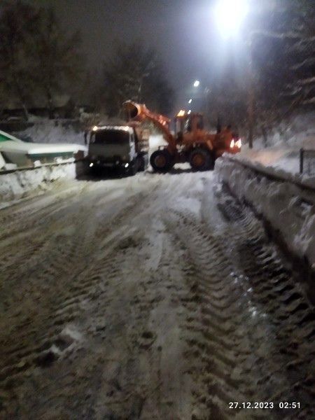 За ночь с чистопольских улиц вывезено около 1000 кубометров снега