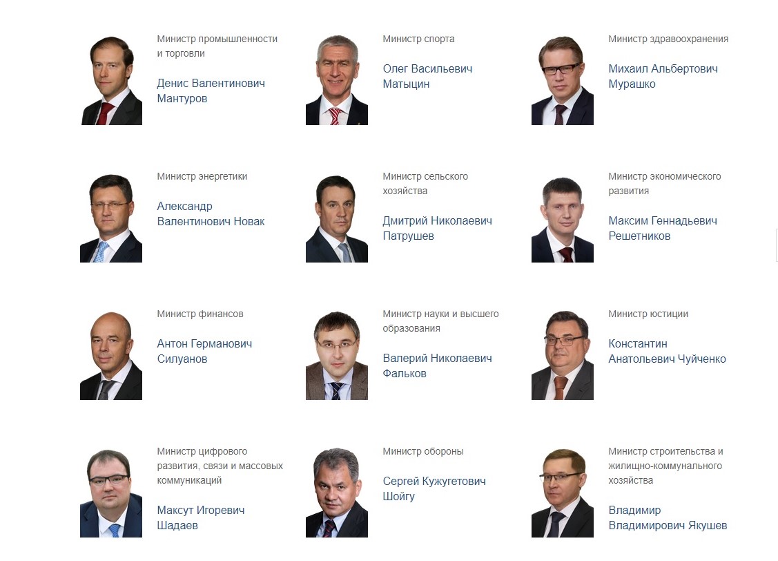 Премьеры правительства россии