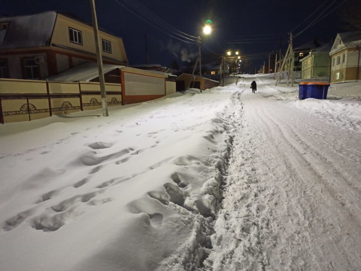 В Чистополе из-за неочищенного тротуара дети вынуждены ходить в школу по проезжей части
