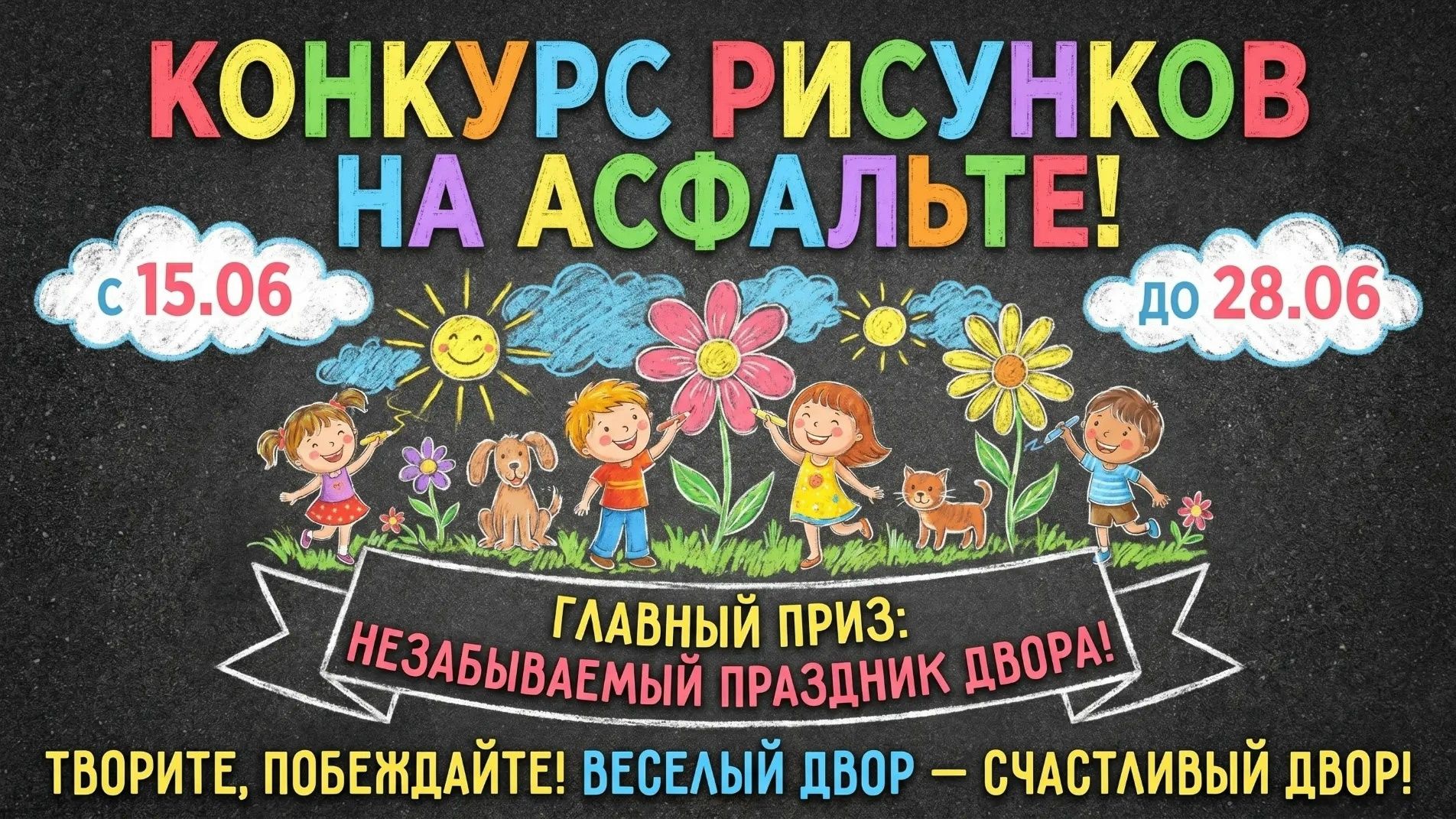В Чистополе проходит конкурс рисунков на асфальте