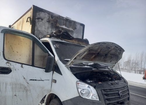 На дороге в Чистопольском районе загорелась Газель