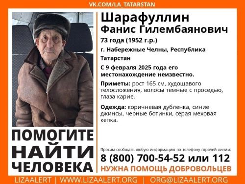 Третьи сутки в Челнах разыскивают пропавшего пенсионера