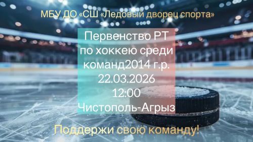 В Чистополе пройдет Первенство РТ по хоккею