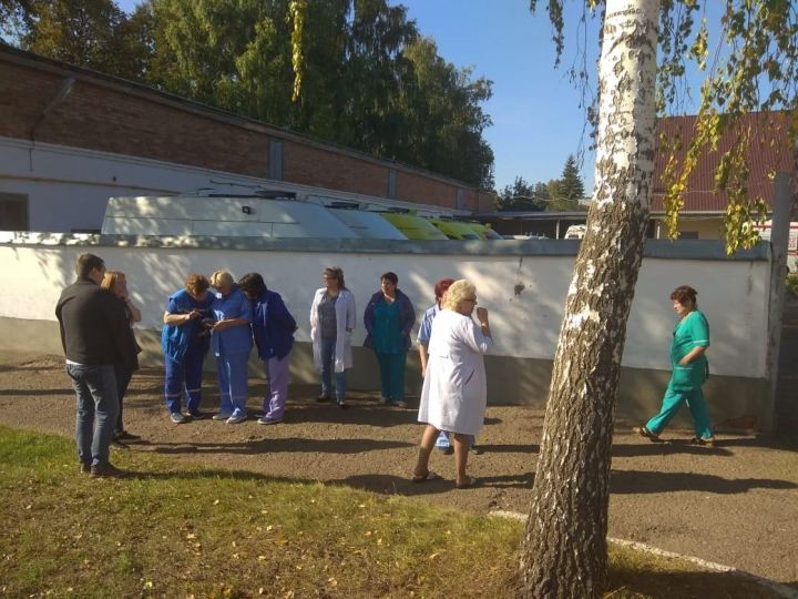 На станции скорой медпомощи Чистопольской ЦРБ прошла тренировка по отработке действий в случае пожара