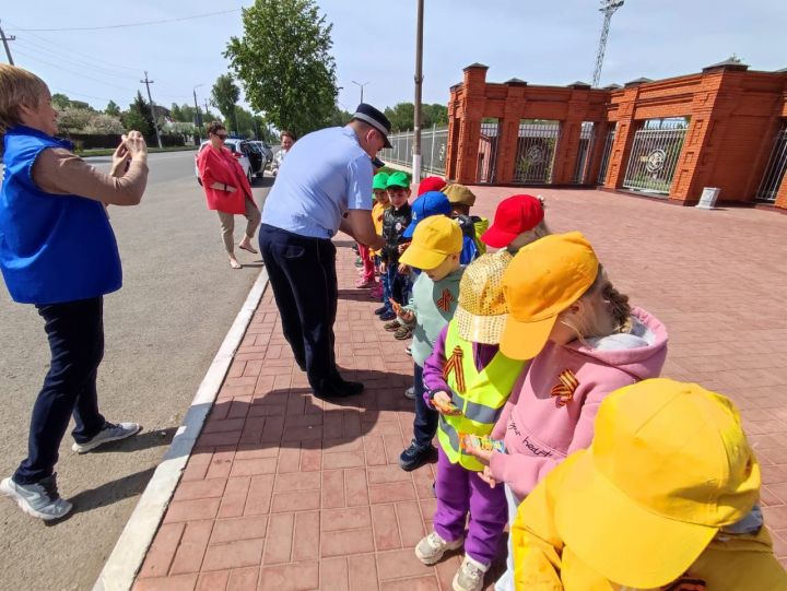 Воспитанники чистопольского детского сада подарили водителям и пешеходам бумажных голубей